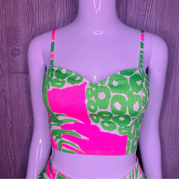 Lilly Pulitzer Parfait Pineapple Crop top and skirt set swimmer beach outfit 0 - Picture 7 of 12